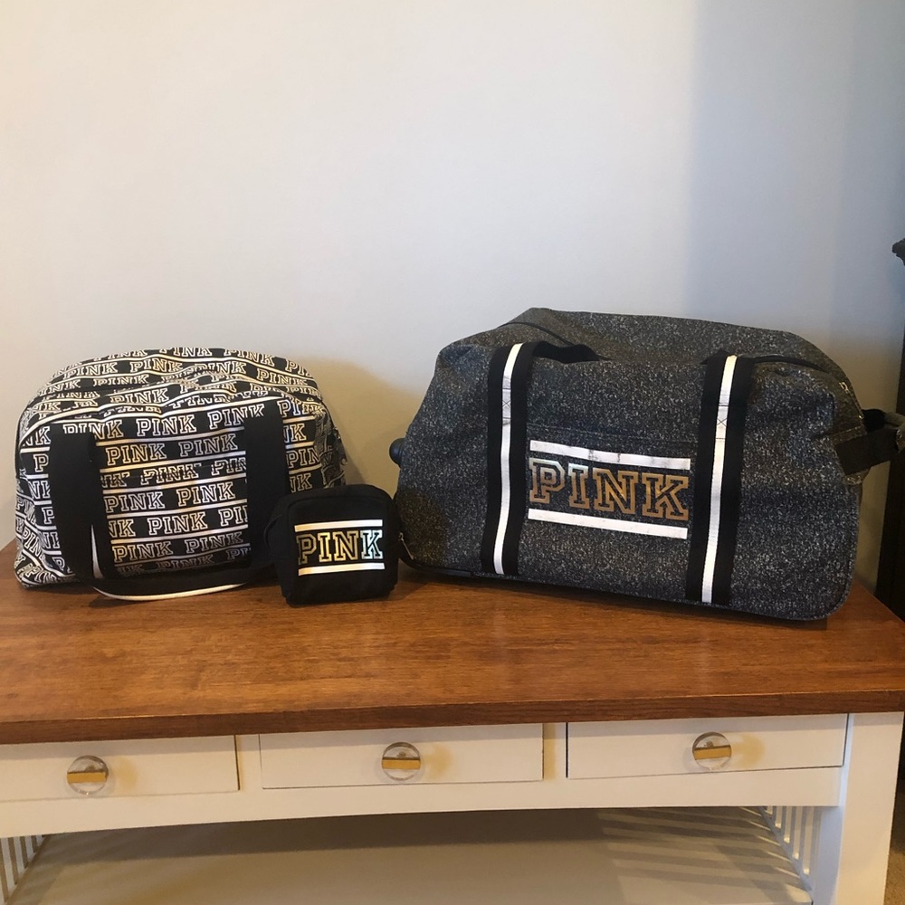 PINK travel duffle bag set
